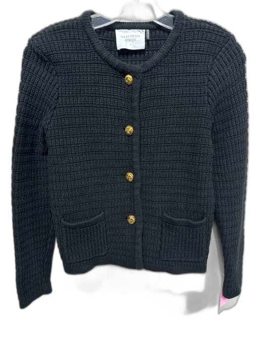 Hyacinth House Size S Black Cotton & Acrylic Long Sleeve Buttons Knit Cardigan Black / S