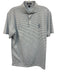Peter Millar Size M White & Blue Polyester Striped Polo Men's Short Sleeve White & Blue / M