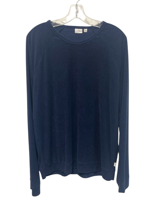 Onia Size L Navy Blue Cotton Blend Men's Long Sleeve Shirt Navy Blue / L