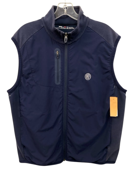 RLX Size L Navy Blue Solid Zipper Men's Vest Navy Blue / L