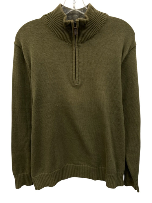 Oscar de la Renta Size M Green Cotton Solid Quarter Zip Men's Jacket Green / M