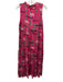 Oliphant Size Medium Pink, Green, Blue Cotton & Silk Sleeveless Tiered Dress Pink, Green, Blue / Medium