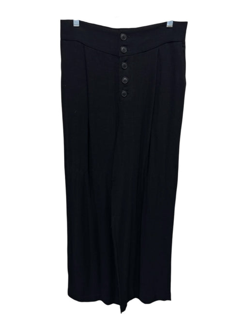 Gentle Fawn Size Large Black Rayon Blend Button Fly High Rise Wide Leg Pants Black / Large