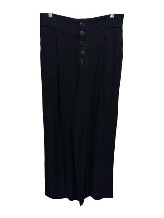 Gentle Fawn Size Large Black Rayon Blend Button Fly High Rise Wide Leg Pants Black / Large