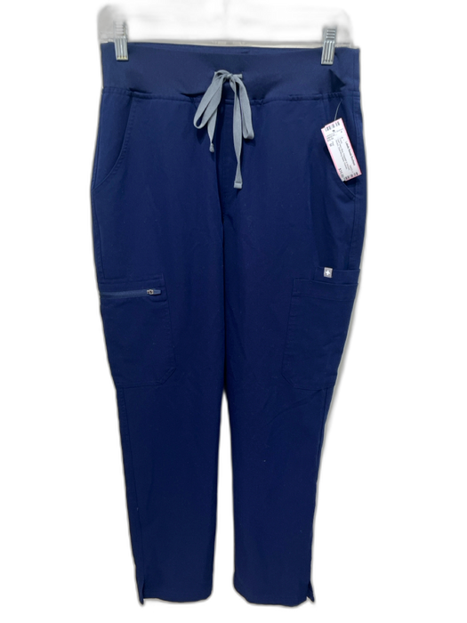 Figs Size M Dark Navy Blue Polyester & Viscose Stretch Drawstring Waist Pants Dark Navy Blue / M