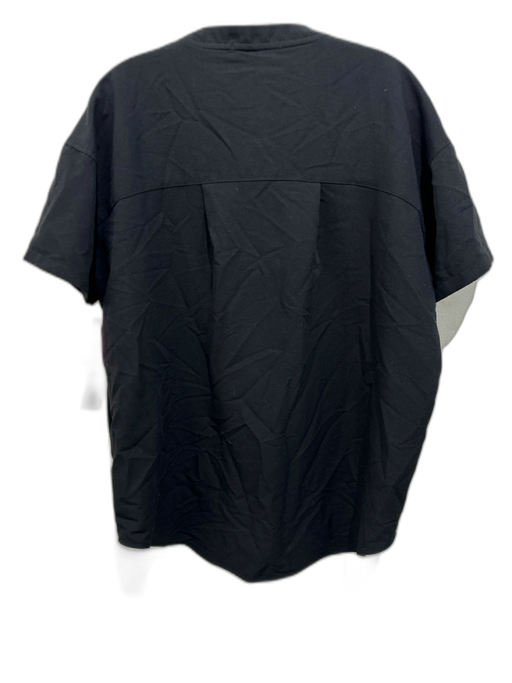 Figs Size M Black Polyester & Rayon Short Sleeve V Neck Tunic Scrubs Top Black / M