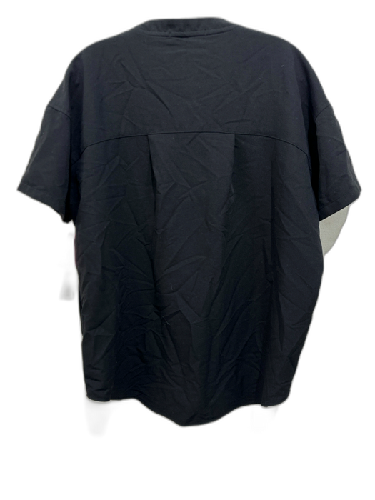 Figs Size M Black Polyester & Rayon Short Sleeve V Neck Tunic Scrubs Top Black / M