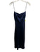 Amanda Uprichard Size M Navy Blue Silk Spaghetti Strap Tie Back Midi Dress Navy Blue / M