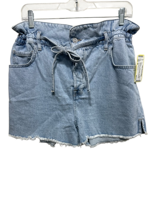 7 For All Mankind Size 28 Light Wash Cotton Denim High Waist Paperbag Shorts Light Wash / 28