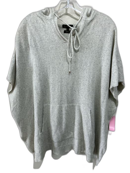 Massimo Dutti Size M Light Gray Wool & Silk Blend Speckled Hoodie Sweater Light Gray / M