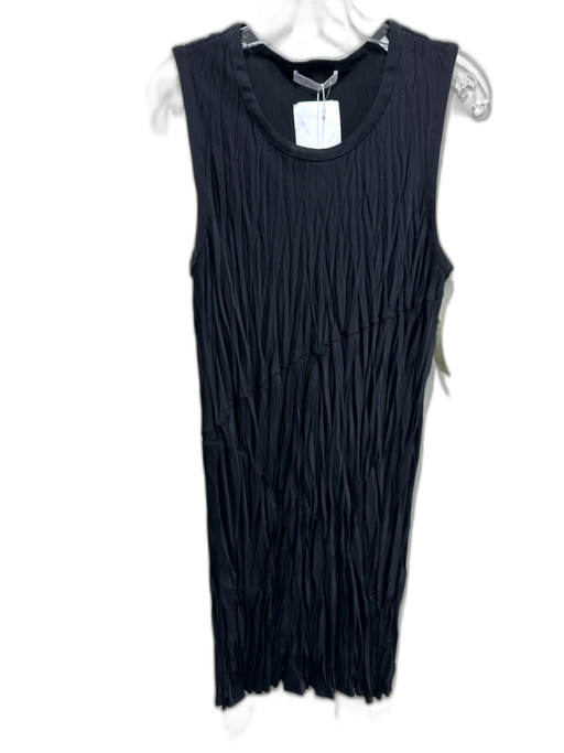 Helmut Lang Size L Black Poly Blend Sleeveless bias cut Satin Dress Black / L