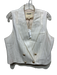 L'agence Size 12 Ivory Linen Blend Gold Accents Button Front Button Detail Vest Ivory / 12
