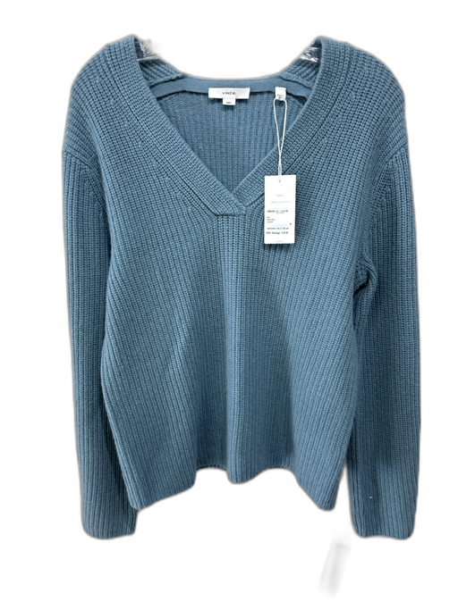 Vince Size M Glacier Blue Wool & Cashmere Knit V Neck Long Sleeve Sweater Glacier Blue / M