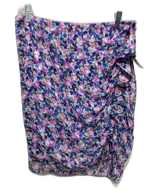 Veronica Beard Size 10 Blue, Purple & Multi Silk Zip Close Ruffles Mini Skirt Blue, Purple & Multi / 10