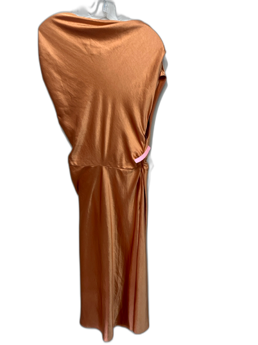 A.L.C. Size M / 10 Peach Orange Polyester Satin Feel Boat Neck Cap Sleeve Dress Peach Orange / M / 10