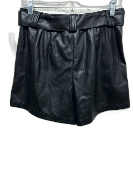 Christy Lynn Size 8 Black PU Leather Zip & Hook Closure Tie Waist Skirt Black / 8