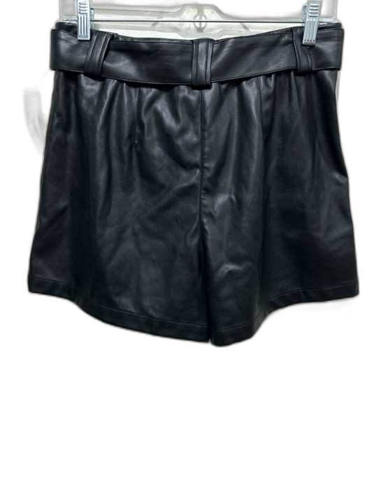Christy Lynn Size 8 Black PU Leather Zip & Hook Closure Tie Waist Skirt Black / 8