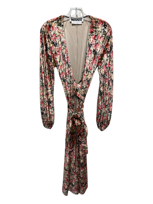 ROTATE BIRGER CHRISTENSEN Size 8 Multicolor Polyester Wrap Floral Print Dress Multicolor / 8