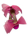 Jimmy Choo Shoe Size 36.5 Fuchsia Leather, Grosgrain & Mesh Bow Detail Sandals Fuchsia / 36.5