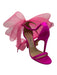 Jimmy Choo Shoe Size 36.5 Fuchsia Leather, Grosgrain & Mesh Bow Detail Sandals Fuchsia / 36.5