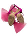 Jimmy Choo Shoe Size 36.5 Fuchsia Leather, Grosgrain & Mesh Bow Detail Sandals Fuchsia / 36.5