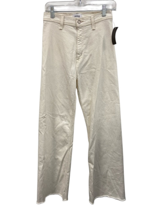 Pistola Size 27 Cream Cotton Zip Fly Frayed Hem Jeans Cream / 27