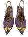 Zimmermann Shoe Size 36 Purple & Gold Canvas goldtone hardware Pointed Toe Pumps Purple & Gold / 36