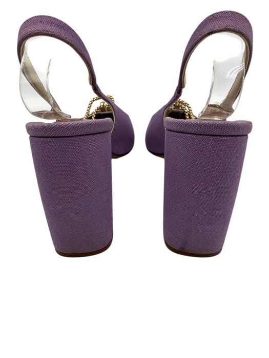 Zimmermann Shoe Size 36 Purple & Gold Canvas goldtone hardware Pointed Toe Pumps Purple & Gold / 36