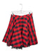 Pinko Size 8 Red & Black Viscose Side Zip Tartan Plaid Tulle Above Knee Skirt Red & Black / 8