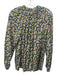 Doen Size XL Blue, Green, Black Cotton Blend Floral Button Down Top Blue, Green, Black / XL