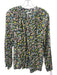 Doen Size L Blue, Green, Black Cotton Blend Floral Button Down Top Blue, Green, Black / L