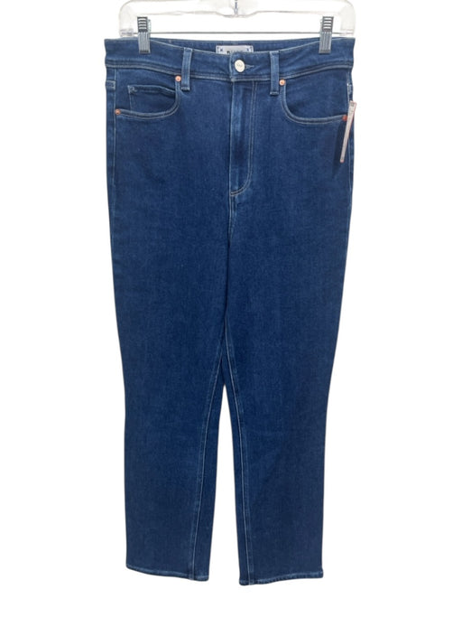 Paige Size 28 Indigo Wash Cotton Blend Fading High Rise straight cropped Jeans Indigo Wash / 28