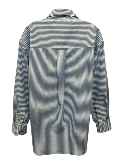 Mijeong Park Size M Blue & White Cotton Blend Stripe Button Down Oversized Top Blue & White / M