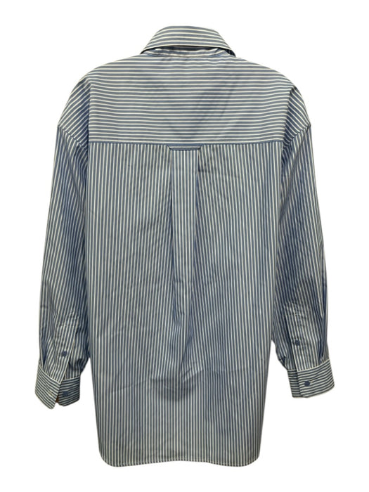 Mijeong Park Size M Blue & White Cotton Blend Stripe Button Down Oversized Top Blue & White / M