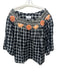 Innika Choo Size One Size Black, White, Multi Linen Embroidered Plaid Top Black, White, Multi / One Size