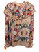 Korovilas Size 10 Orange, Red, Multi bemberg Metallic Stripe Floral Ruffle Top Orange, Red, Multi / 10