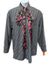 Balenciaga Size L Gray, White, Multi Cotton & Polyester Stripe Floral Top Gray, White, Multi / L