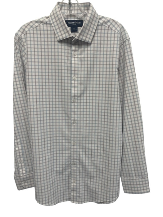 Mizzen + Main Size M White & Multi Polyester Grid Button Down Long Sleeve Shirt White & Multi / M