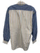 Rachel Comey Size L White, Blue & Beige Cotton Striped Long Sleeve Button Up Top White, Blue & Beige / L