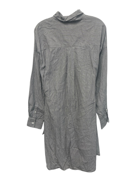 Isabel Marant Etoile Size 42 Black & White Cotton Pinstripe Long Sleeve Dress Black & White / 42