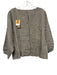 Ichi Antiquites Size Est L Taupe Beige & Blue Linen Striped Boat Neck Top Taupe Beige & Blue / Est L