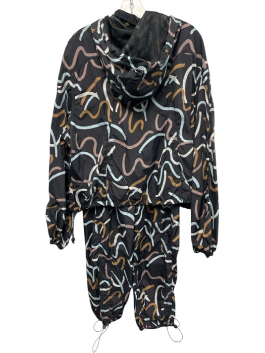 Sweaty Betty Size 12/10 Gray & multi Polyamide Abstract Print Zip Front Pant Set Gray & multi / 12/10