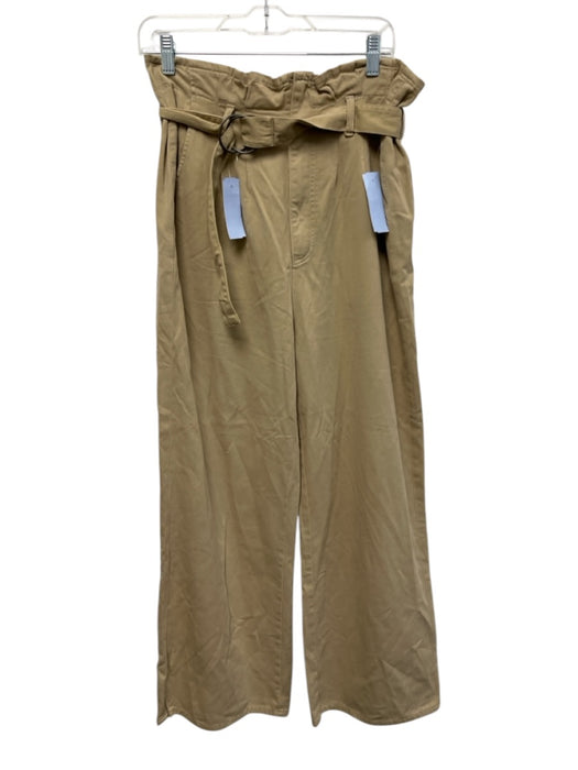 Boyish Size 29 Khaki Beige Cotton Blend Paper Bag Waist Pleated High Waist Pants Khaki Beige / 29