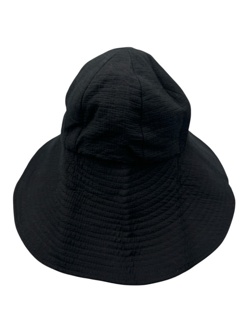 Rachel Comey Black Cotton Blend Asymmetric Sun Floppy wide brim Hat Black