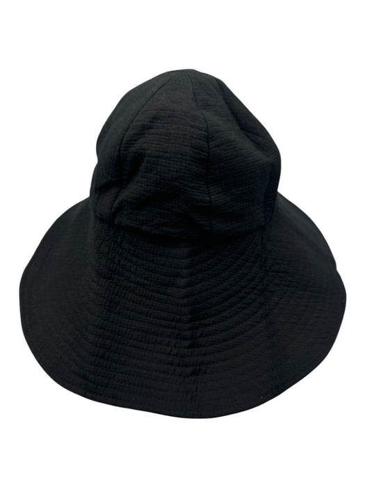 Rachel Comey Black Cotton Blend Asymmetric Sun Floppy wide brim Hat Black