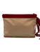 Charlotte Olympia Pink & Red Textile & Leather Lips Zip Close Pouch Clutch Bag Pink & Red
