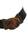 Brown & Black Wood & Beads Stretch Clasp Buckle Belts Brown & Black