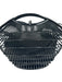 Melie Bianco Black Silicone Faux Leather Basket Removable pouch Hand Bag Black