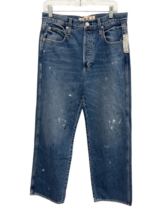 AMO Size 29 Medium Wash Cotton Denim Paint Splatter Button Fly Jeans Medium Wash / 29