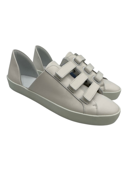 freda salvador Shoe Size 8 White Leather Upper Velcro Strap D'Orsay Sneakers White / 8